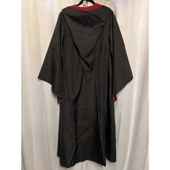 Black & Red Hooded large Cloak Robe With Satin Lining For Cosplay Or Costume Use - Picture 14 of 16